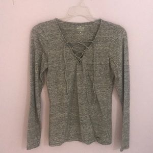 Gray Hollister Laced Top